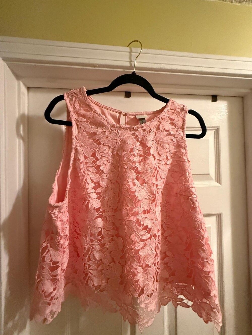 A New Day Pink Floral Lace Sleeveless Top